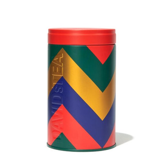 NEW DAVID'S 2 TEA HOLIDAY CHEVRON EMPTY Printed TIN Collectable - Picture 5 of 5